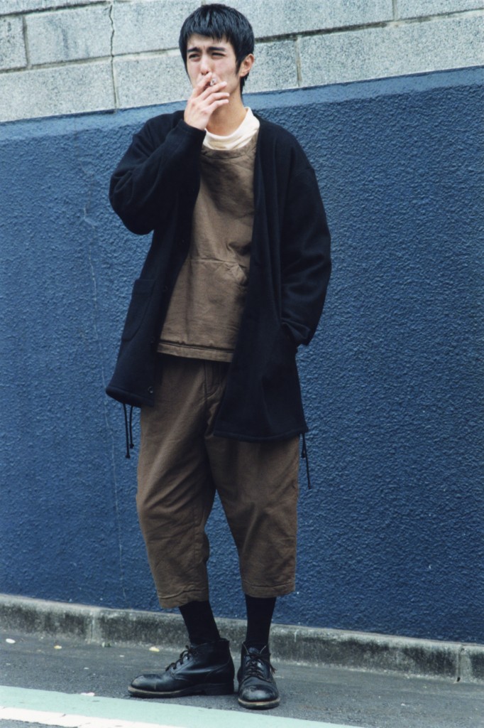 Wool Long Cardigan × Oxford Pullover × L/S Mock neck T-Shirt × Oxford ...